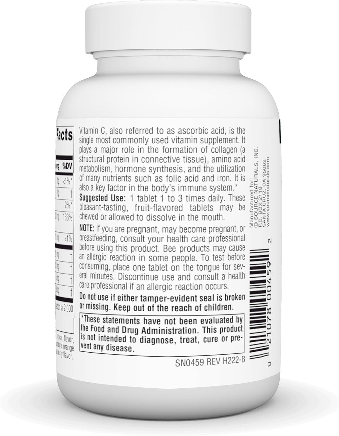 Source Naturals Chewable Vitamin C with Acerola – 120 mg – 100 Fruit Flavored Tablets