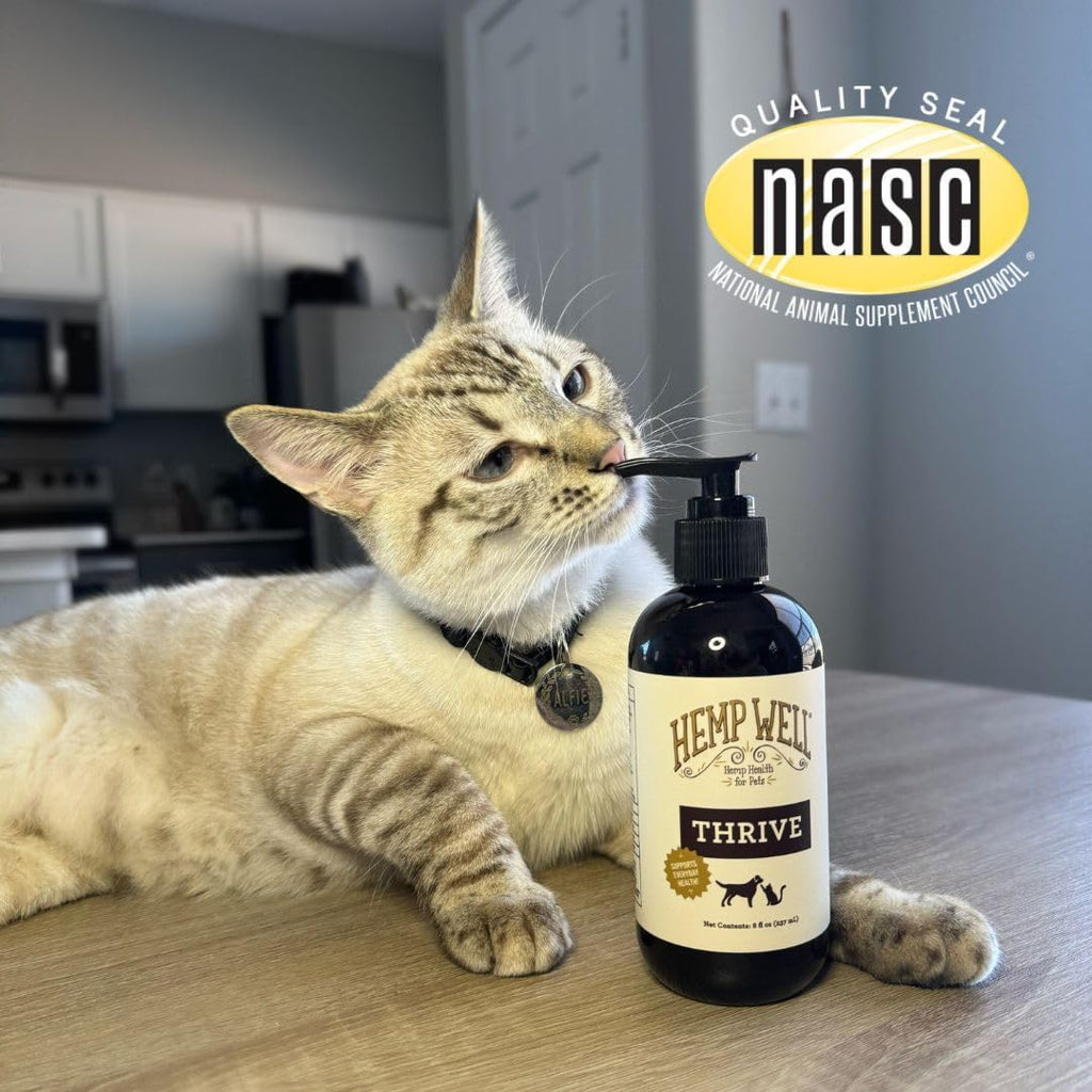 Hemp Well Thrive Oil - Aceite de Cáñamo Orgánico para Perros y Gatos (473 ml)