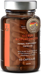 CLAV Bioflavonoides Cítricos - Suplemento Vegano de Flavonoides de Naranja Amarga y Pomelo - 60 Cápsulas - Hecho en Alemania