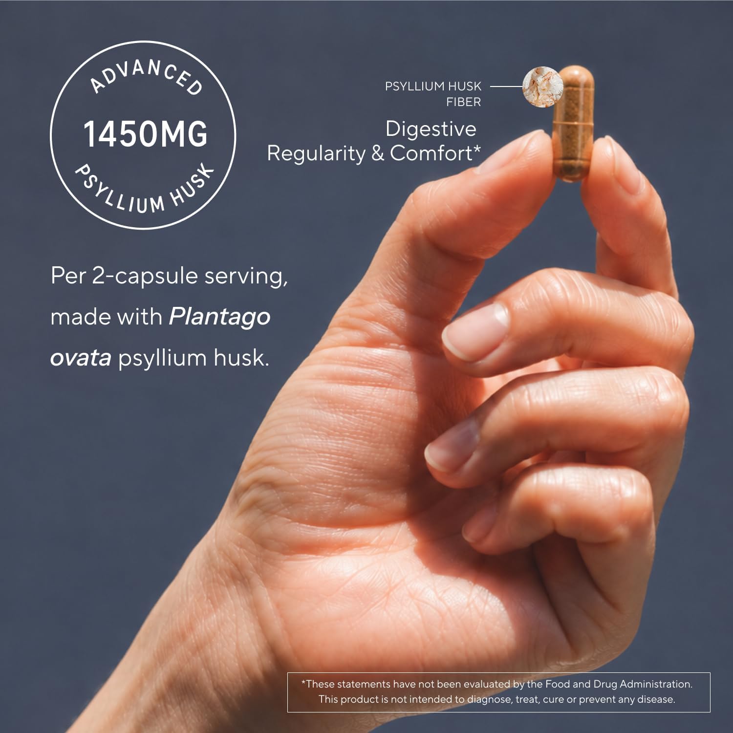 Sunergetic Psyllium Husk 1450mg – 240 Cápsulas de Fibra Soluble