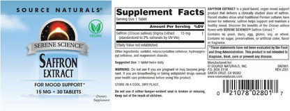 Source Naturals Serene Science Extracto de Azafrán, Para el Apoyo del Estado de Ánimo* - 30 Comprimidos – Image 4