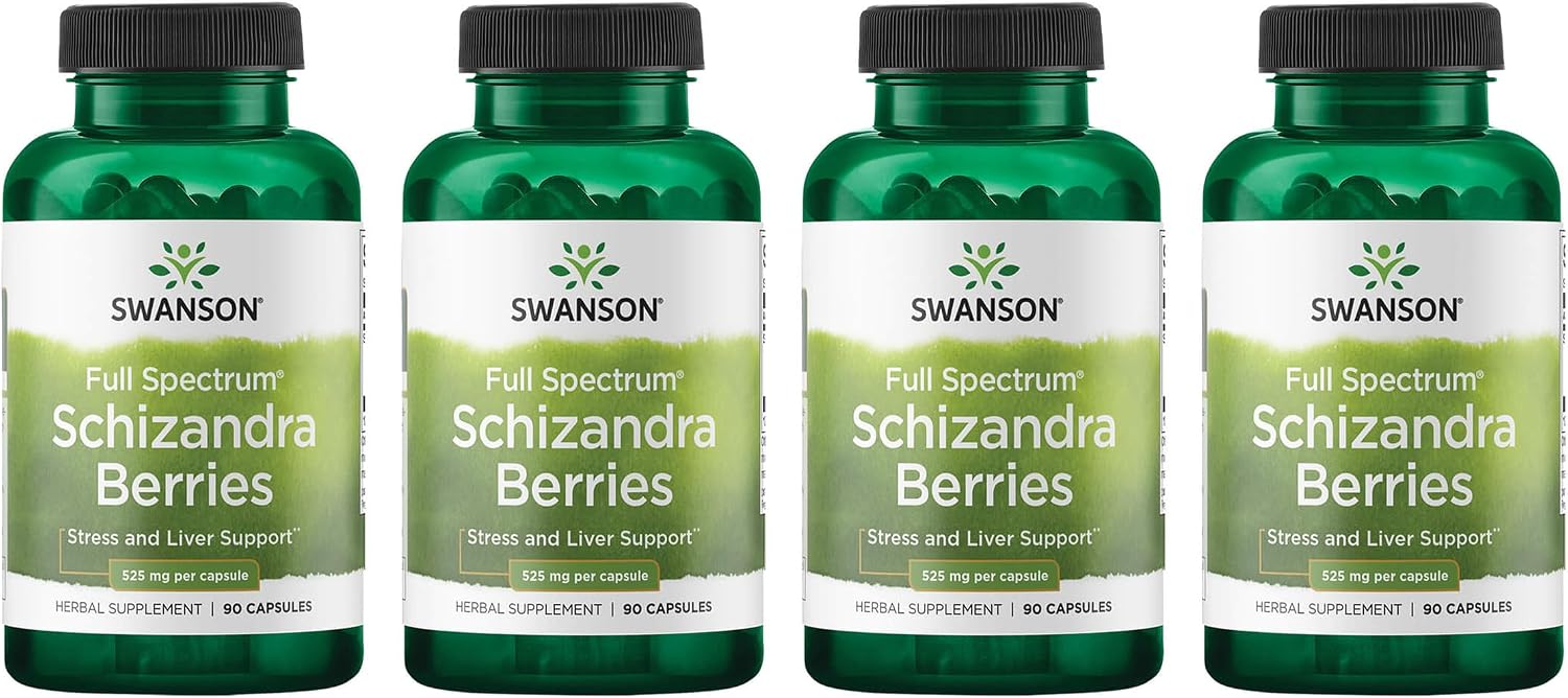 Swanson Esquizandra de espectro completo, bayas - 90 cápsulas de 525 mg