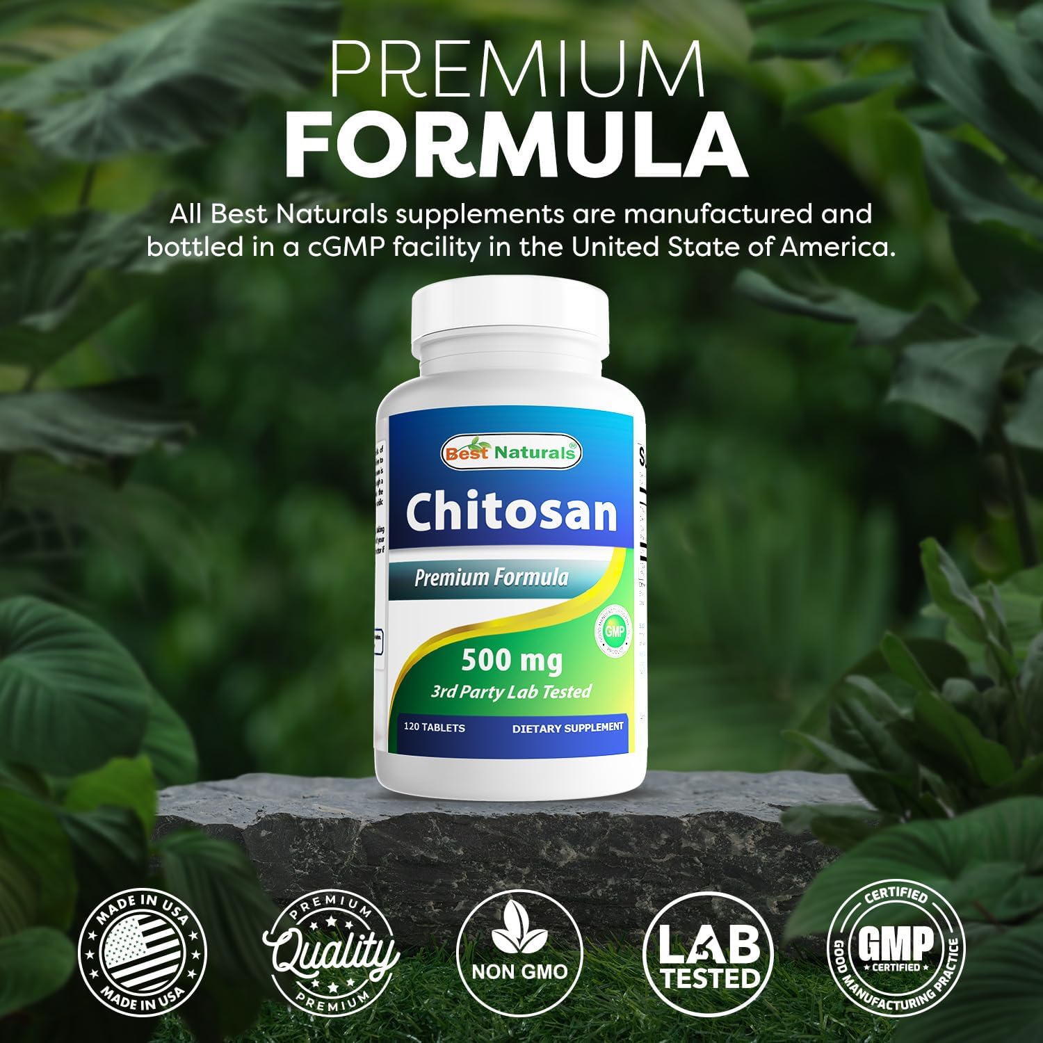Best Naturals Quitosano 500 mg - 120 Comprimidos (Pack de 3)