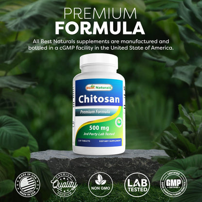 Best Naturals Quitosano 500 mg - 120 Comprimidos (Pack de 3) – Image 5