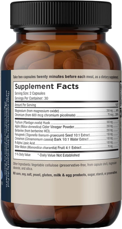 Mt. Angel Vitamins Blood Sugar Support - Suplemento con Berberina, Canela y Vinagre de Manzana - 60 Cápsulas – Image 4