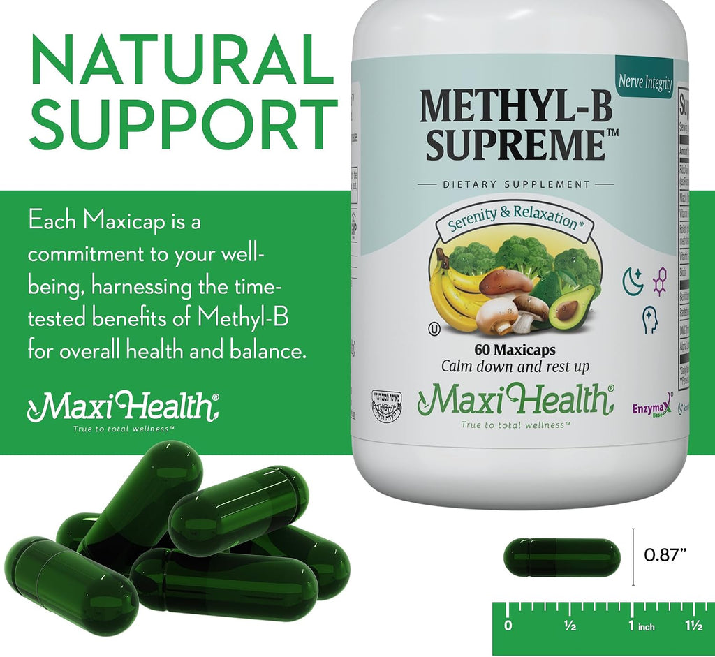 Stress B Complex – B Vitamin Complex with Methylated B12, B6, Folate, and Biotin – 60 Capsules