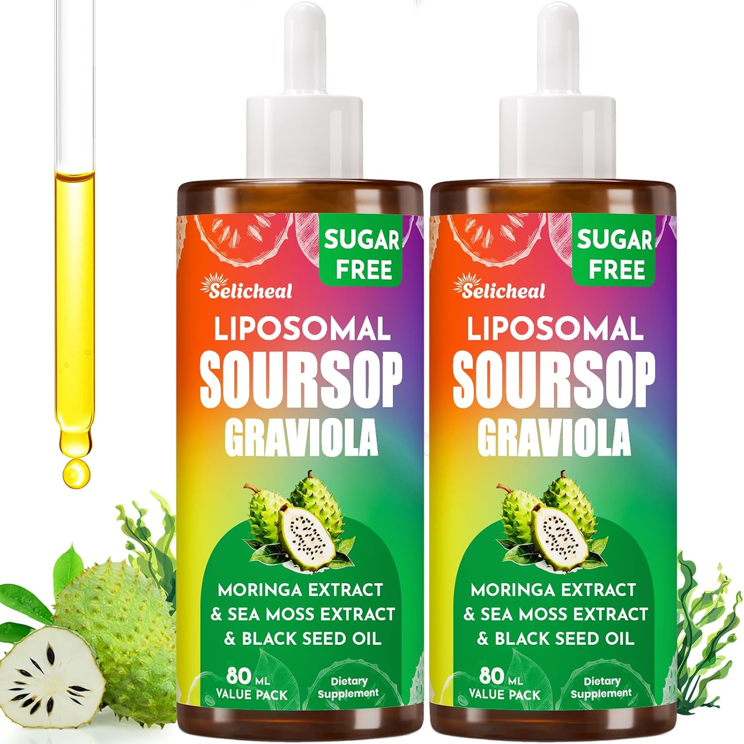 Soursop Bitters Líquido 880MG con Extracto de Hoja y Musgo de Mar