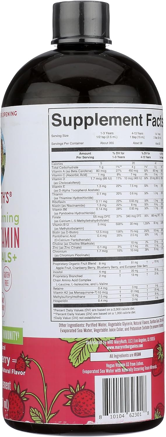 Mary Ruth's Multivitamínico Líquido Matutino Sabor Fresa, 887 ml