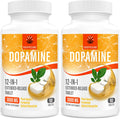 Kroppssund Suplemento de Dopamina con L-Teanina y Ashwagandha, Fórmula 12 en 1 de Liberación Prolongada, 3000 mg por Dosis, 90 Comprimidos (2 Frascos)