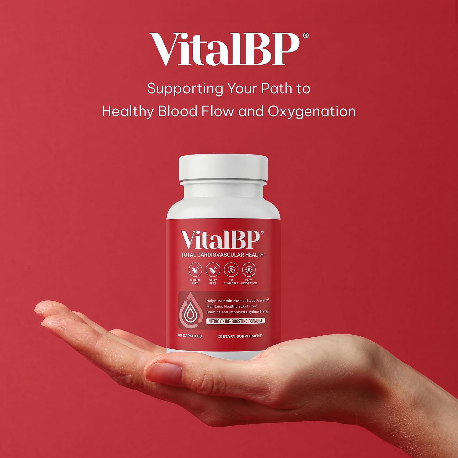 VitalBP - 2 Pack - Apoyo para la presión arterial normal - Favorece el flujo sanguíneo y las arterias - con CoQ10, L-Citrulina, K2 y D3 - 60 Cápsulas