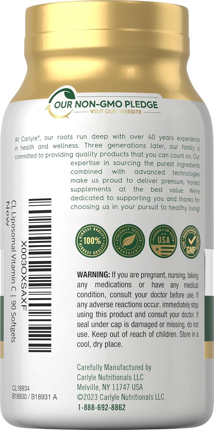Carlyle Vitamina C Liposomal 2200 mg - 90 Cápsulas Blandas