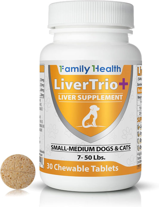 LiverTrio+ – Suplemento Hepático Completo para Perros Pequeños y Medianos (30 comprimidos masticables)