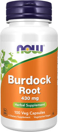 NOW Foods, Raíz de Bardana (Arctium lappa) 430 mg, Suplemento Herbolario, 100 Cápsulas Vegetales