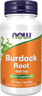 NOW Foods, Raíz de Bardana (Arctium lappa) 430 mg, Suplemento Herbolario, 100 Cápsulas Vegetales
