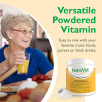 NanoVM Senior 71+ Multivitamin Powder - 14 Vitaminas y 13 Minerales, Sin Alérgenos, Bajo en Carbohidratos, 275g