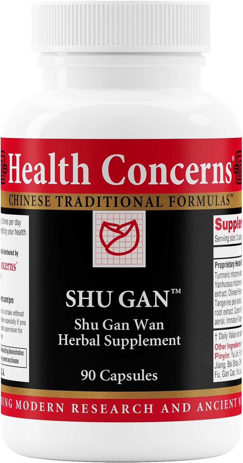 Health Concerns Shu Gan – Apoyo Hepático y Digestivo – Fórmula Herbaria China con Cúrcuma y Peonía – 90 Cápsulas