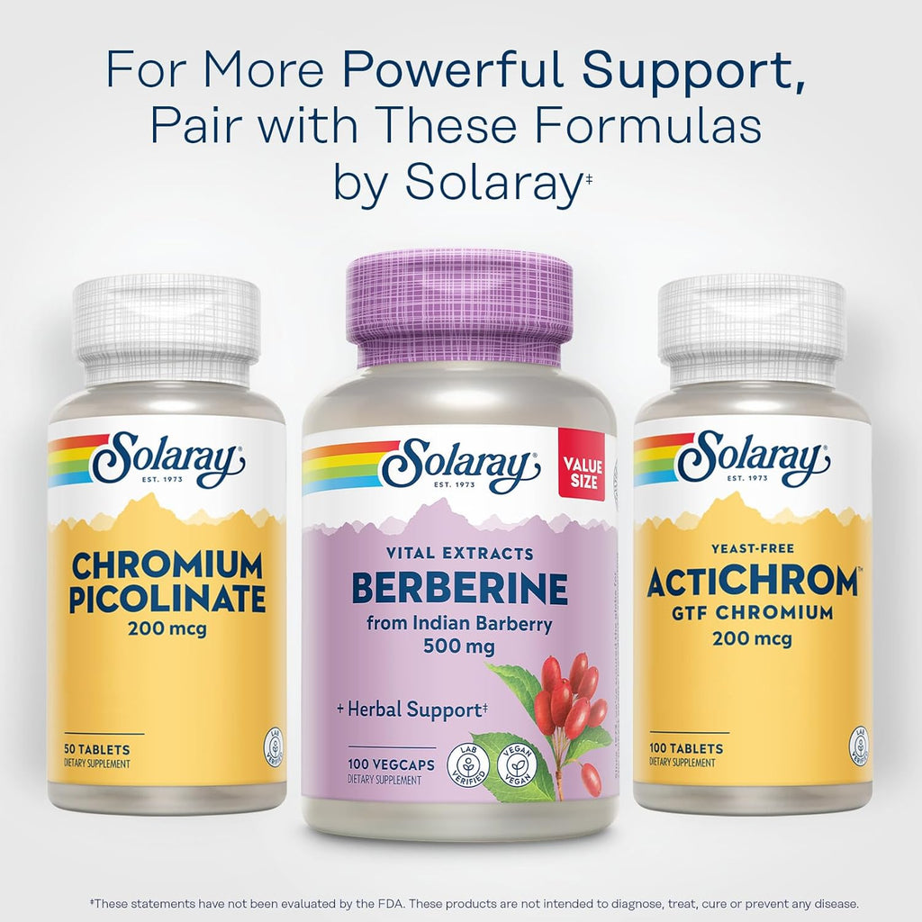 Solaray Berberina 500mg - 100 Cápsulas Veganas