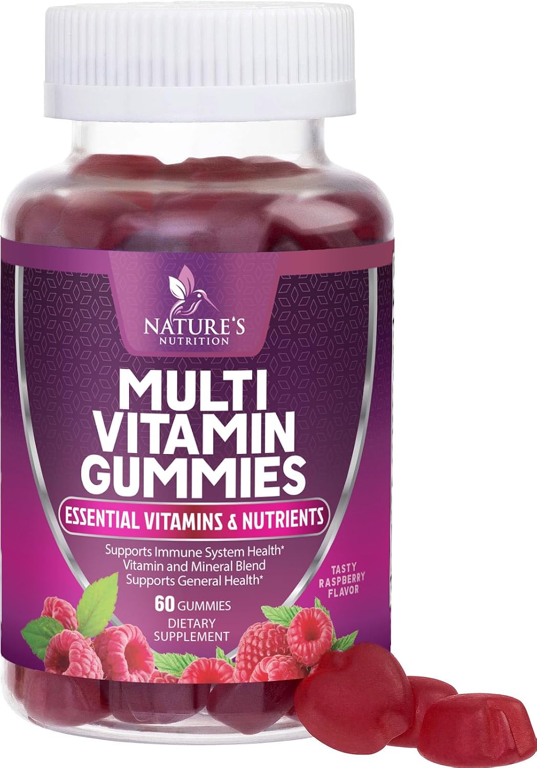 Gominolas Multivitamínicas para Adultos con Vitaminas A, C, D, B12 y Zinc - 60 Gominolas
