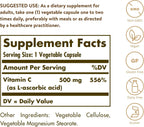 Solgar Vitamina C 500 mg, 100 Cápsulas Vegetales - Apoyo Inmunológico y Antioxidante