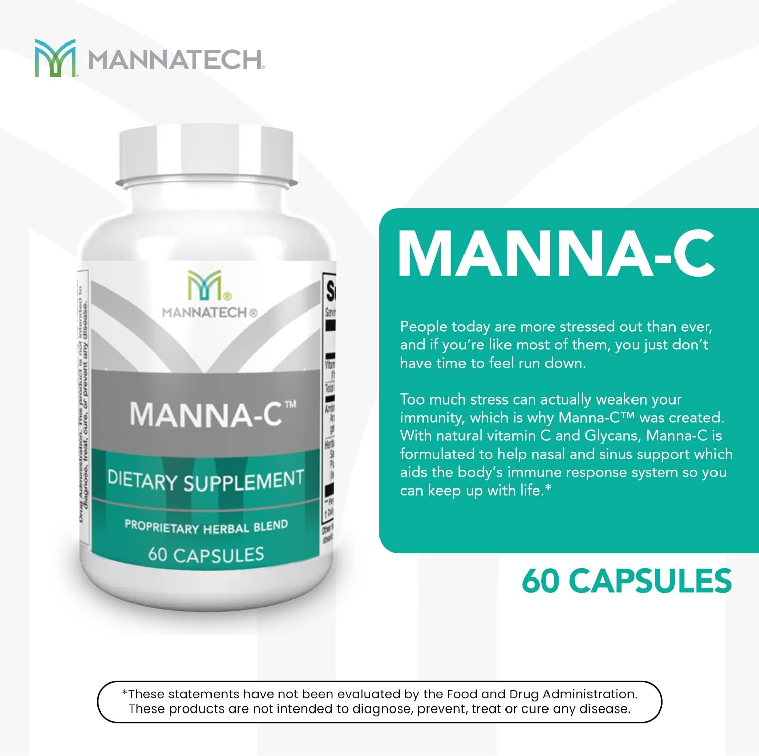 Manna-C 60 Cápsulas – Apoyo Nasal y Sinusal con Vitamina C y Glicanos