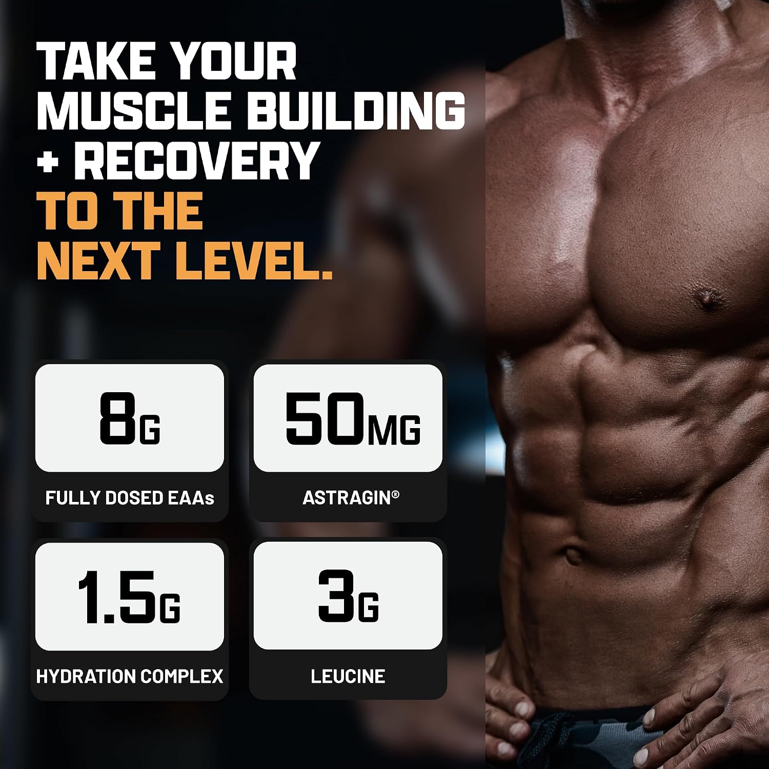 Nutrex Research EAA Hydration | 8g Aminoácidos Esenciales + BCAA + Electrolitos | 30 Servicios Sabor Mango