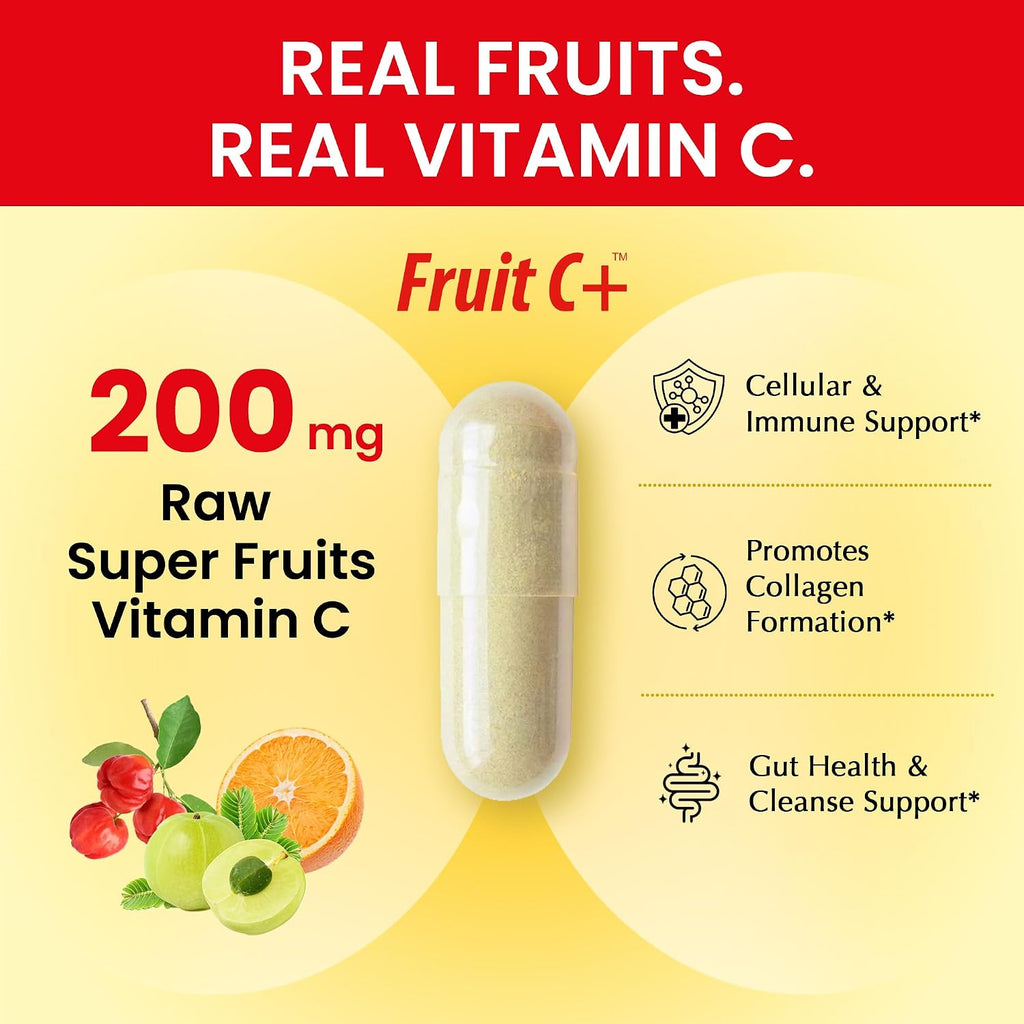 Organic Veda Super Fruits Vitamina C - Amla y Acerola con Bioflavonoides - 120 Cápsulas Veganas