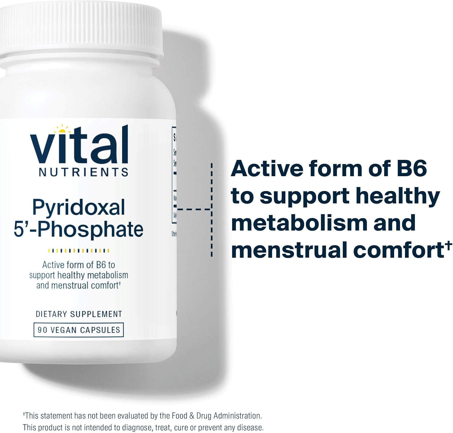 Vital Nutrients Piridoxal-5 Fosfato (P5P) - Vitamina B6 Activa - 90 Cápsulas