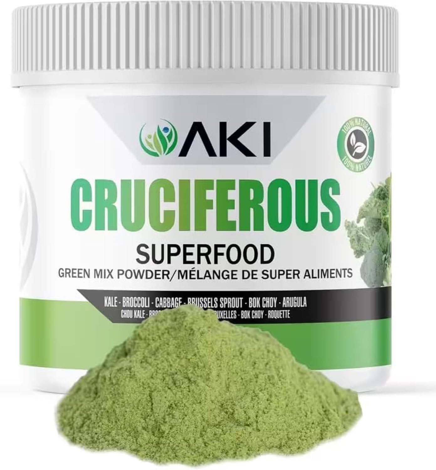 AKI Cruciferous Superfood Green Mix Powder - Mezcla de Verduras Crucíferas (150g)