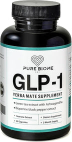 GLP-1 Yerba Mate, Guaraná, Té Verde y Ashwagandha - 40mg Cafeína por Cápsula