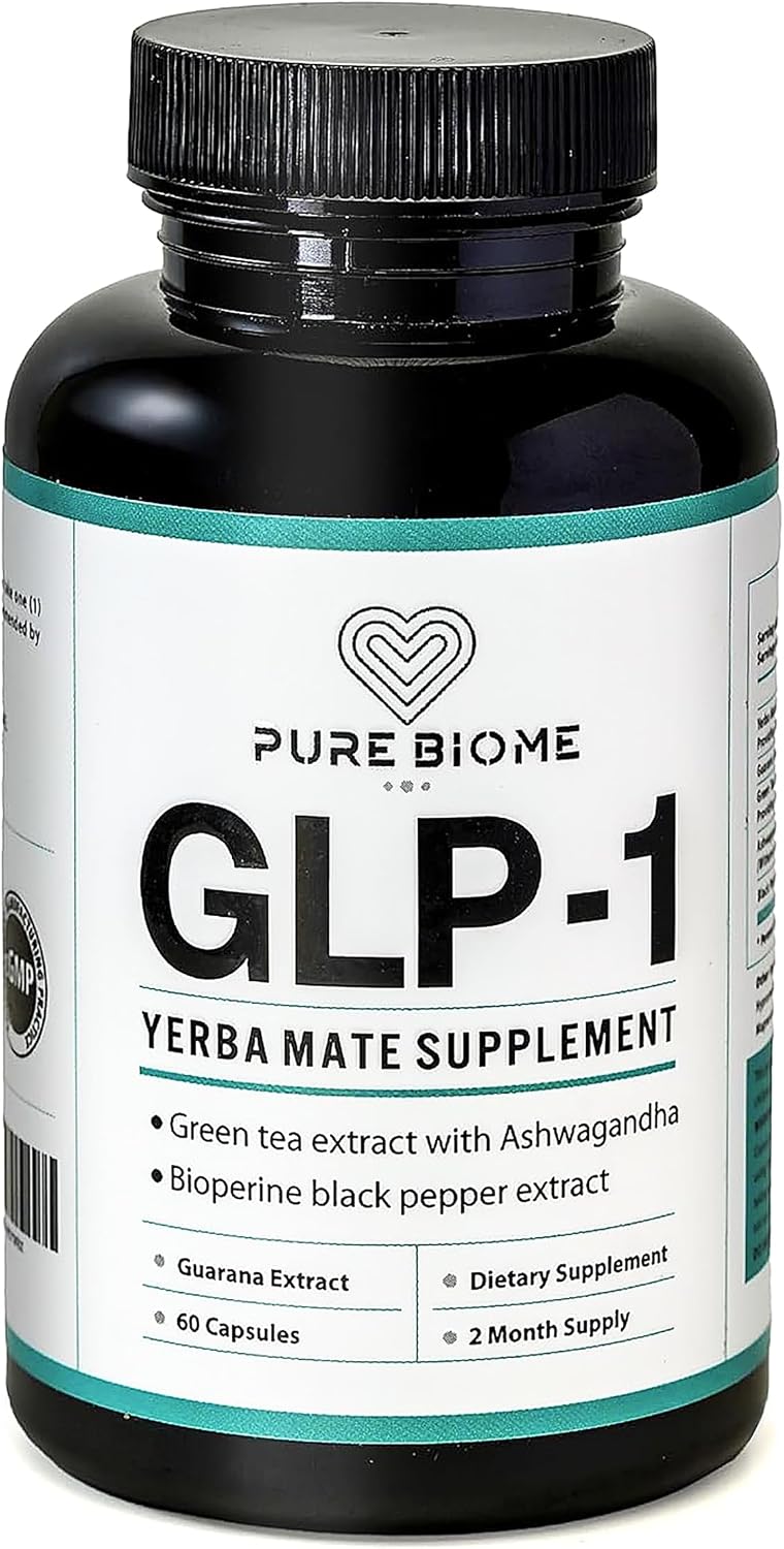 GLP-1 Yerba Mate, Guaraná, Té Verde y Ashwagandha - 40mg Cafeína por Cápsula