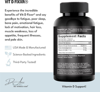 VIT D by Dr. Amie | Vitamina D3 10.000 UI con K1, K2 y geranylgeraniol | 30 Cápsulas – Image 2