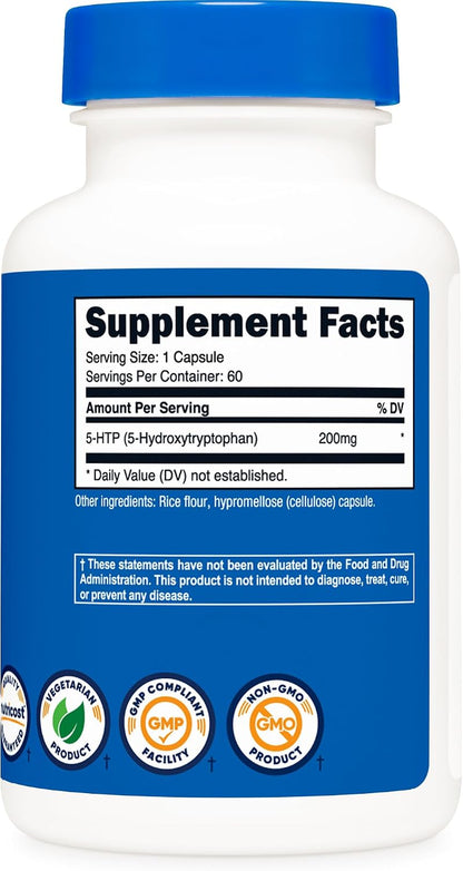 Nutricost 5-HTP 200mg, 60 Cápsulas – Fabricado en instalaciones GMP y registradas en la FDA : Producido bajo – Image 5
