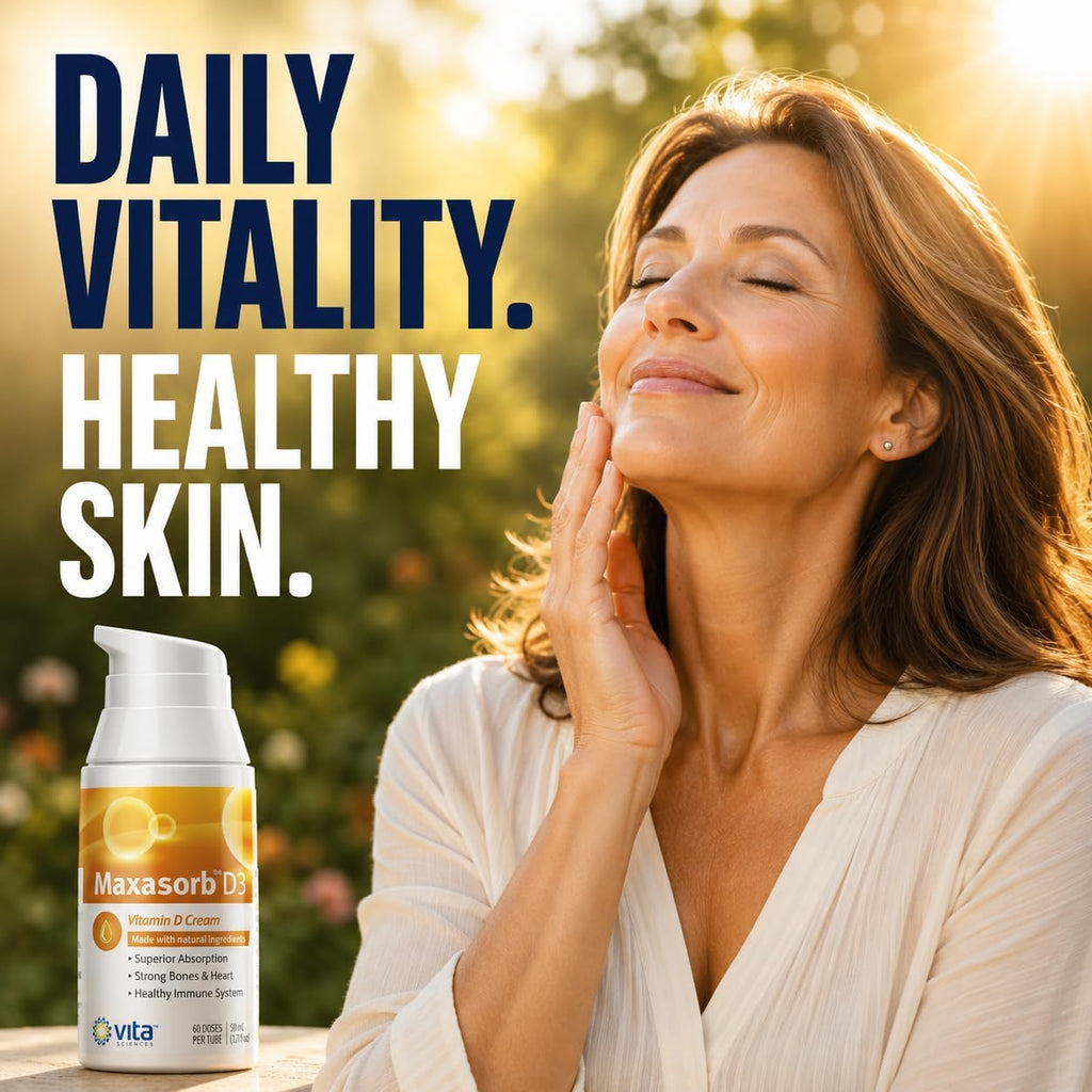 Vita Sciences Maxasorb Vitamin D3 Cream 2000 IU – Topical, Fast Absorption, 1.7 oz