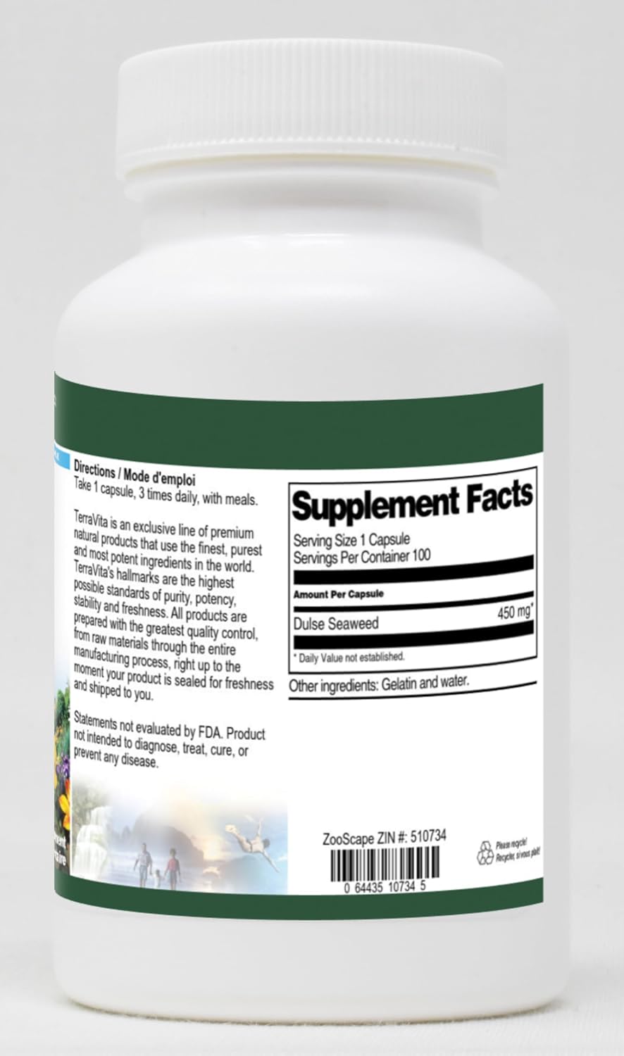 Alga Dulse (Dulse Seaweed) - 450 mg (100 Cápsulas)