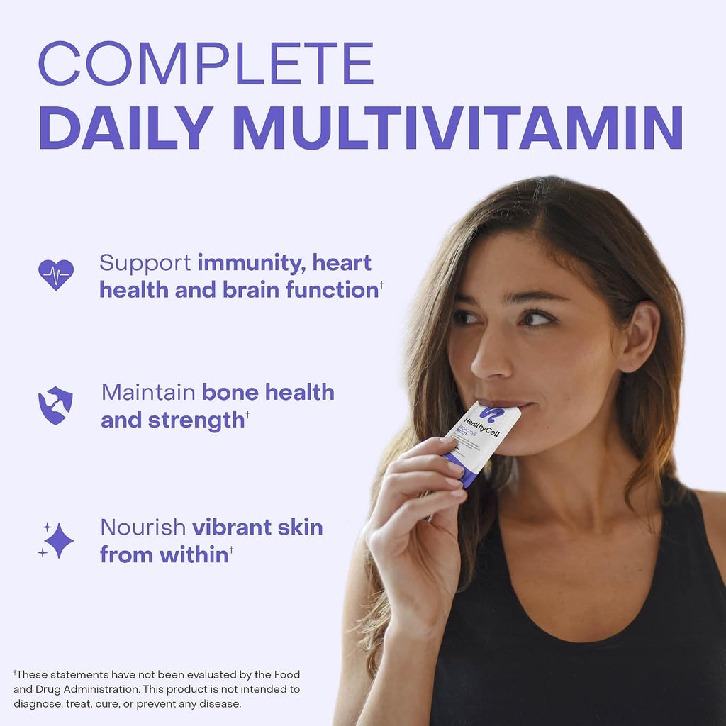 Healthycell Bioactive Daily Liquid Multivitamin – 20+ Vitaminas, Minerales y Antioxidantes – 14 Gel Packs