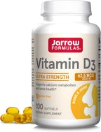 Jarrow Formulas Vitamina D3 62.5 mcg (2,500 UI) - 100 Cápsulas Blandas - Salud Ósea y Apoyo Inmunológico - Sin Gluten