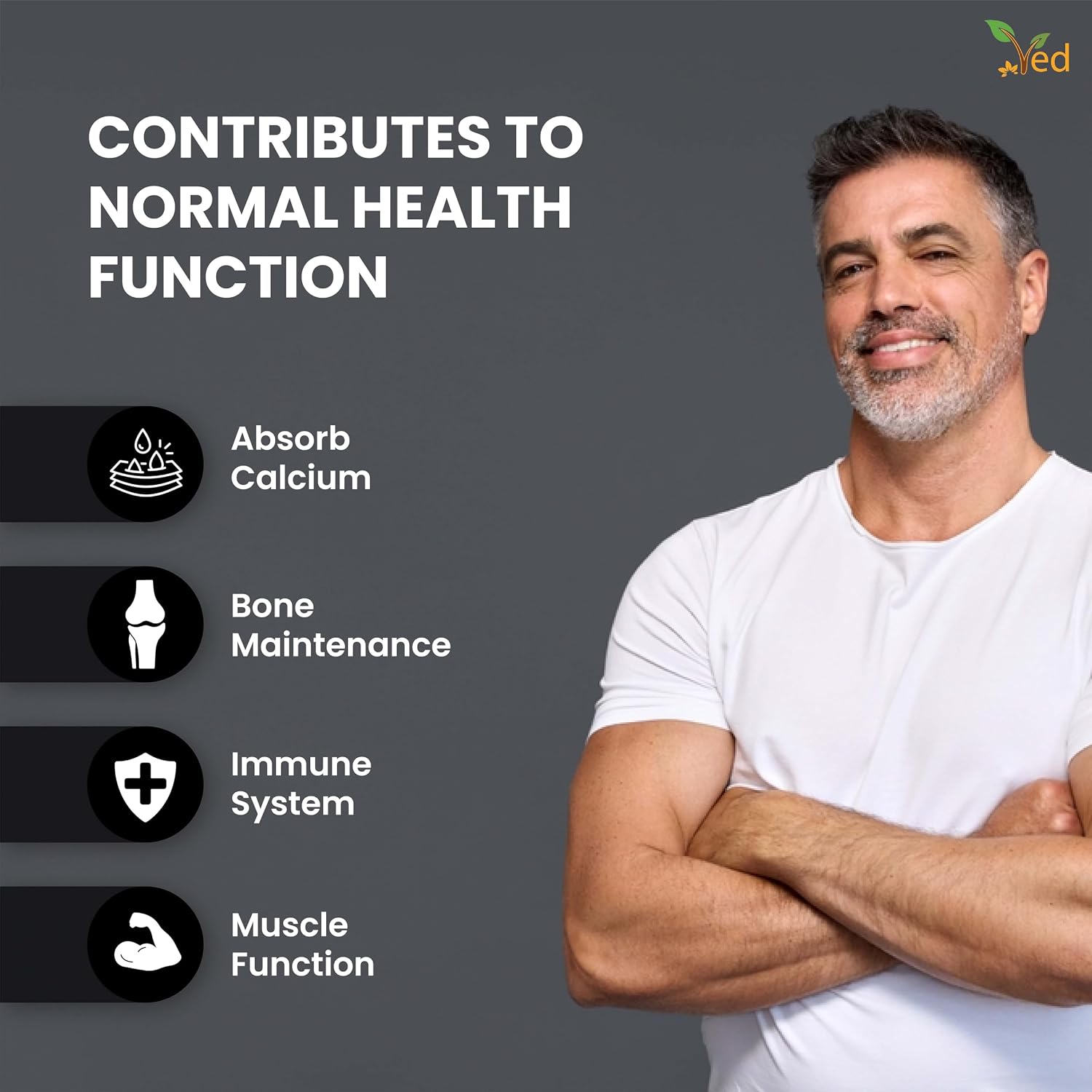 VED Vitamina D3 + K2, 200 mcg, 180 Comprimidos Veganos