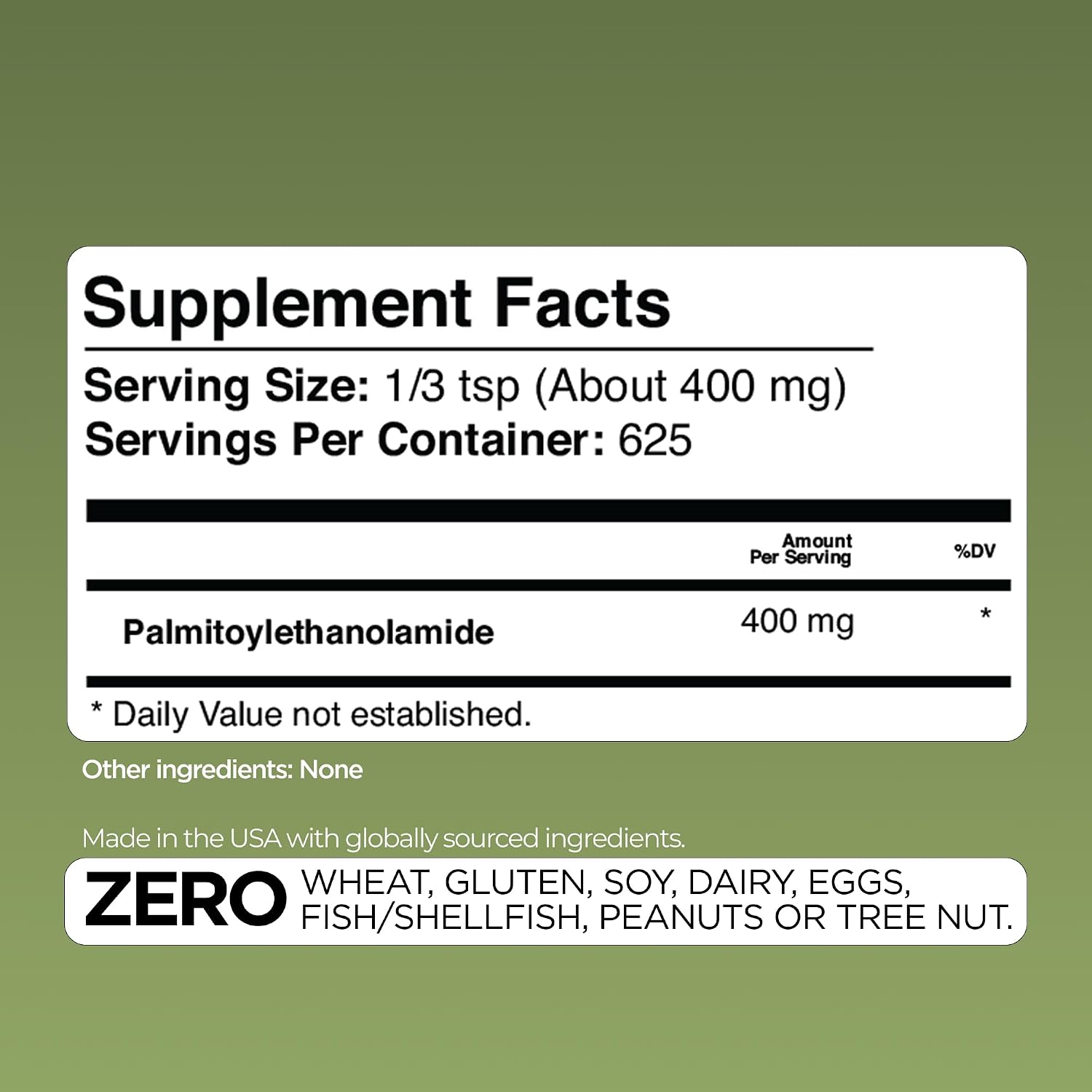 Gade Nutrition Palmitoylethanolamida (PEA) en Polvo - 250 g (8.8 oz)