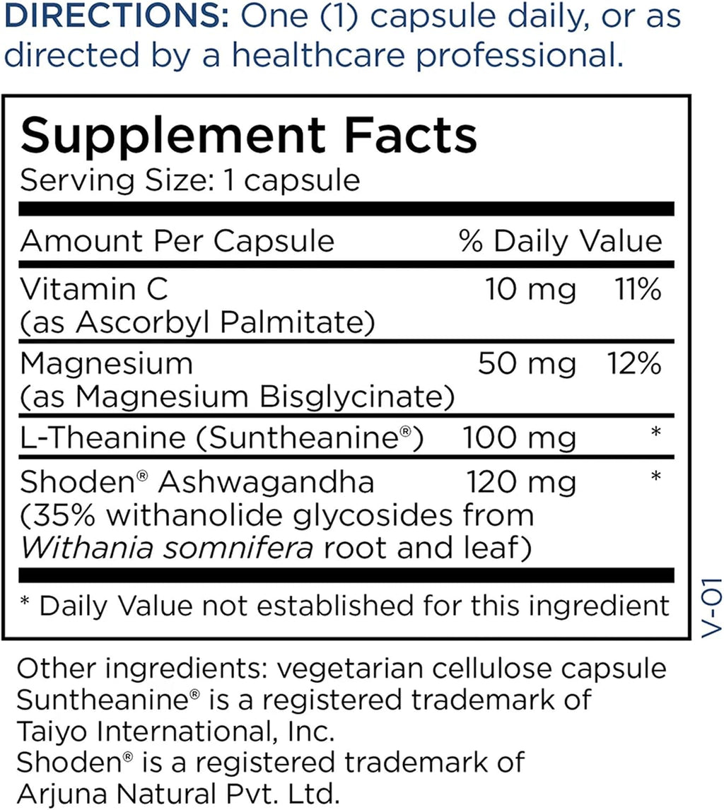 Metabolic Maintenance Ashwagandha Plus - Shoden Extract, L-Teanina y Magnesio - 60 Cápsulas Vegetarianas