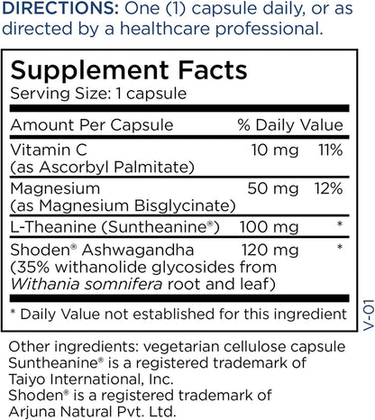 Metabolic Maintenance Ashwagandha Plus - Shoden Extract, L-Teanina y Magnesio - 60 Cápsulas Vegetarianas