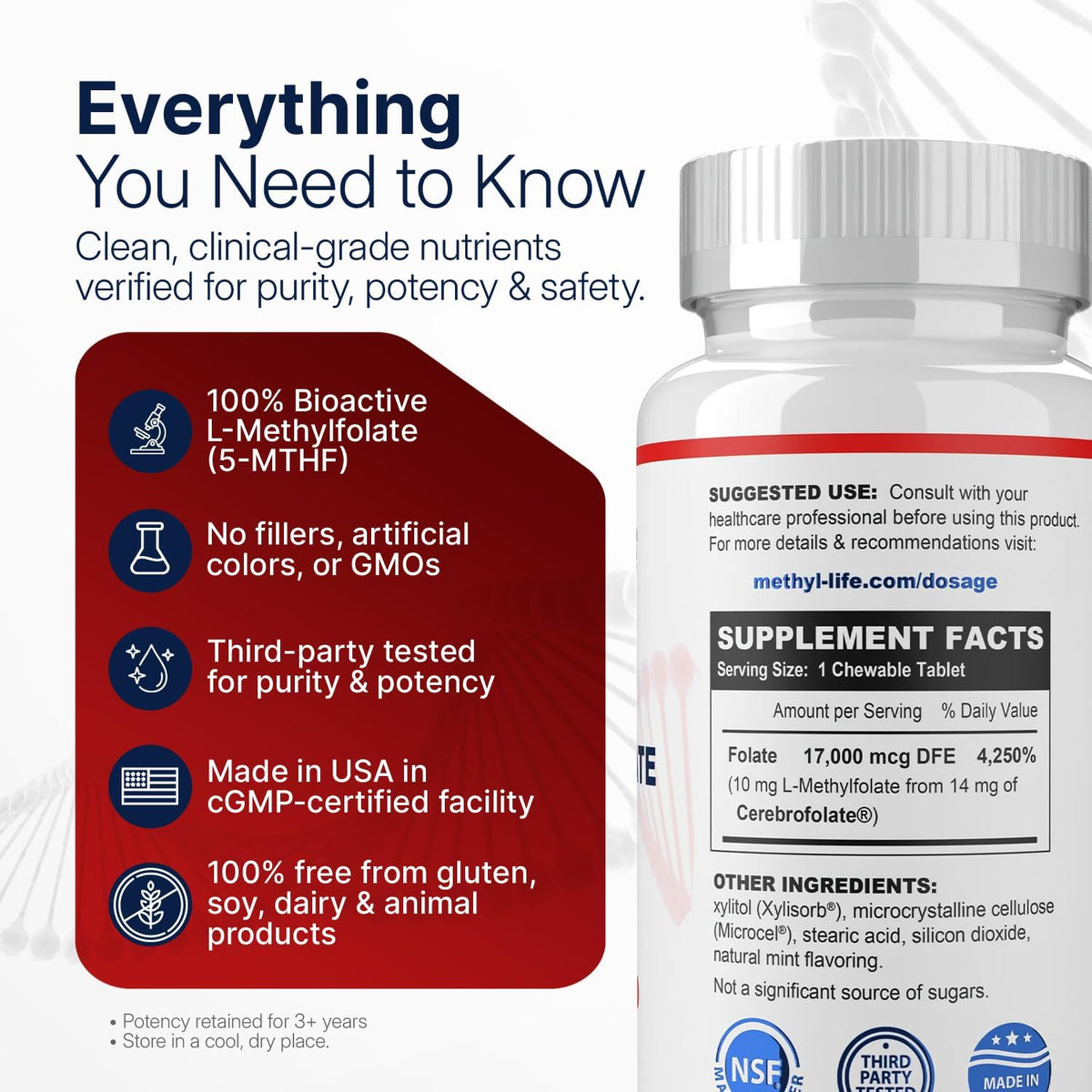 Methyl-Life® L-Methylfolate 10 mg - – Personas con la mutación MTHFR que tienen dificultades para convertir el – Image 2