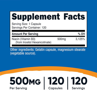 Nutricost Niacina Sin Enrojecimiento – La niacina contribuye al funcionamiento normal del sistema nervioso. – Image 2