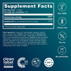 Puori Vitamina D3 2500 IU (62.5 mcg) – 120 Cápsulas Blandas – No GMO, Sin Gluten