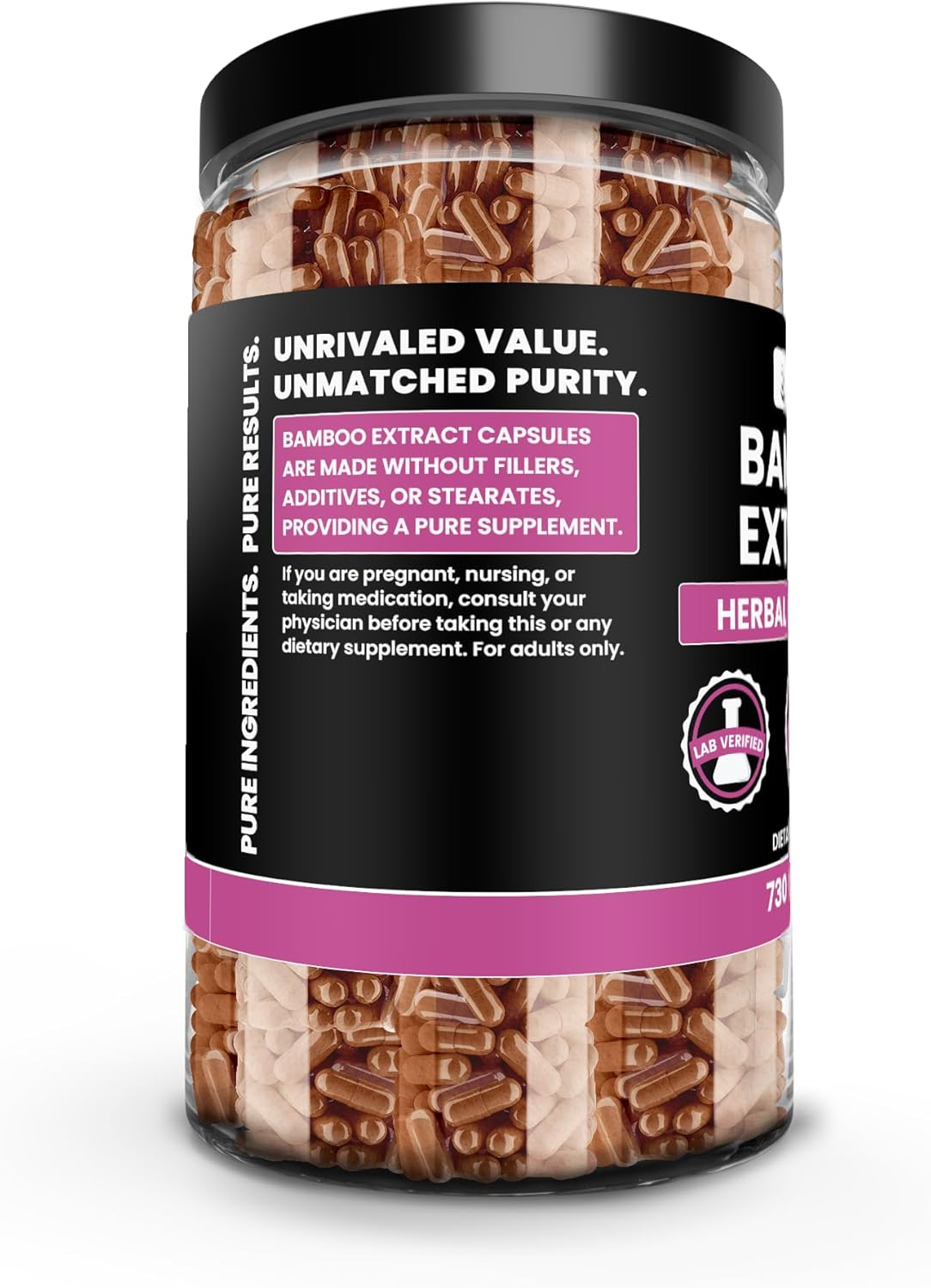 Pure Original Ingredients Extracto de Bambú (730 Cápsulas) - Sin Rellenos