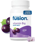 Bariatric Fusion Vitamina B12 Sublingual 1000 mcg - Comprimidos de fusión con sabor a uva y ácido fólico - Metilcobalamina - 90 unidades