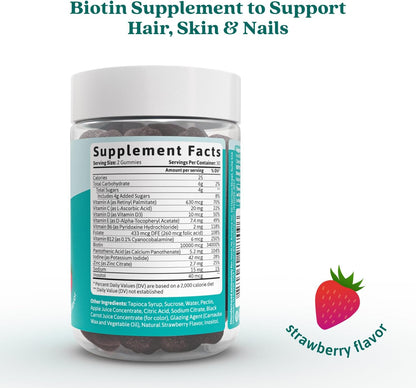 BeLive Biotin Gummies con Multivitaminas, – Sistema nervioso: La biotina contribuye al funcionamiento normal del – Image 2