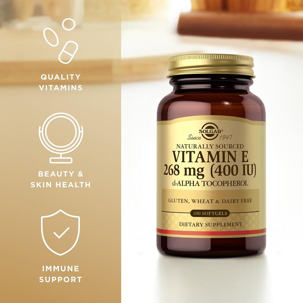 Solgar Vitamin E 268 mg (400 IU) Natural d-Alpha Tocopherol - 100 Softgels