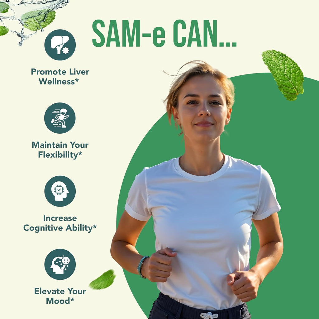 HealthyWayRx 1500mg SAM-e Suplemento de S-Adenosilmetionina - 60 Cápsulas