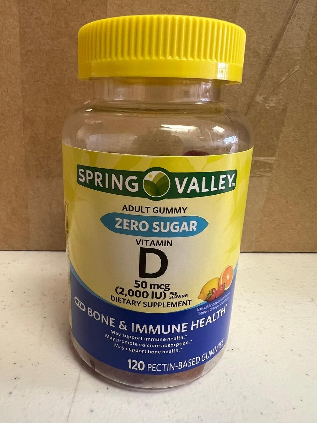 Choice Bundle Lote de 4 Botes de Gominolas de Vitamina D Sin Azúcar 50 mcg (2000 UI) + Guía y Pastillero