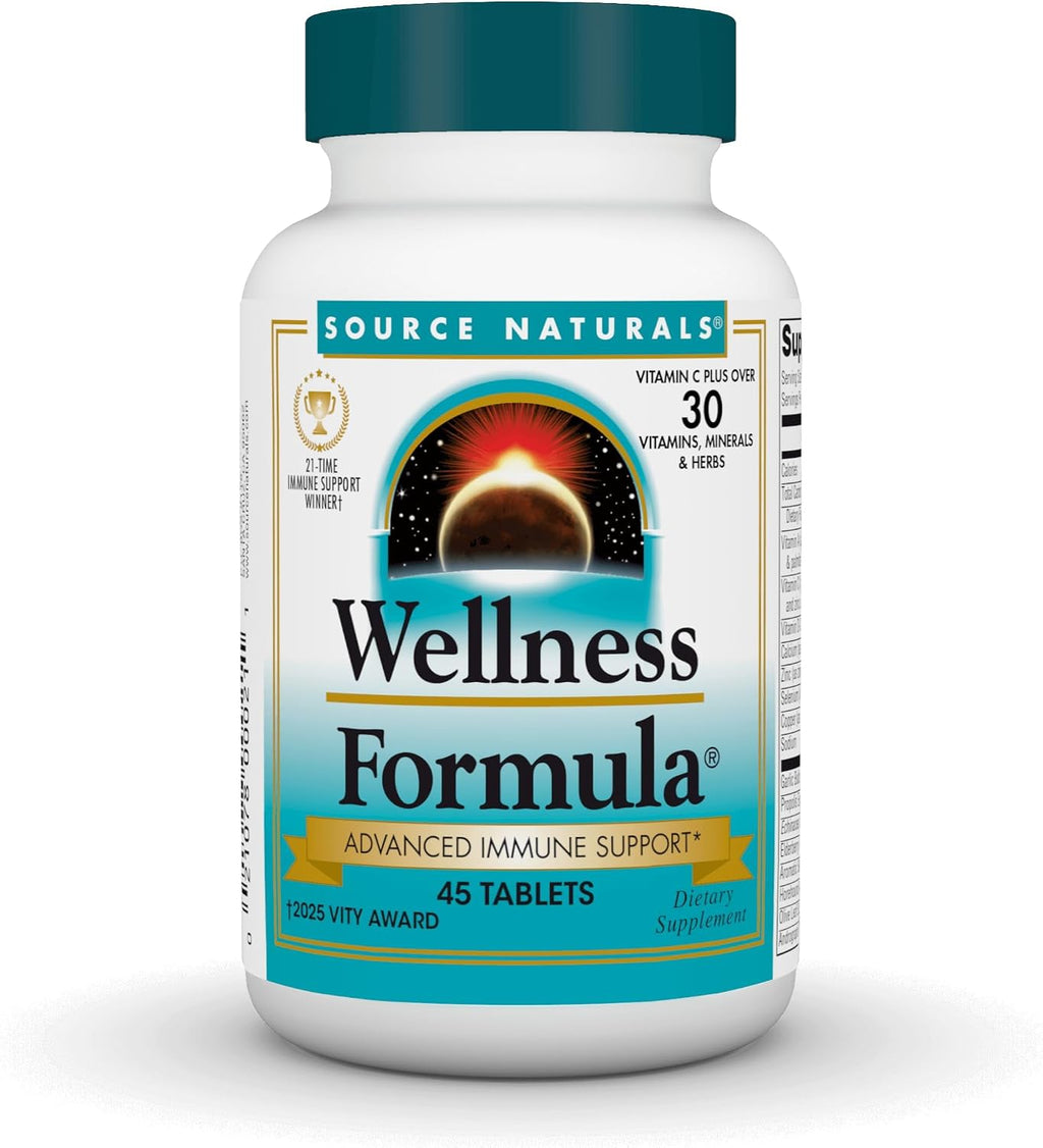 Source Naturals Wellness Formula Bio-Aligned Vitamins & Herbal Defense - 180 Comprimidos